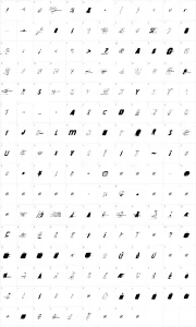 Mapa de caracteres da fonte Random Change In Mood