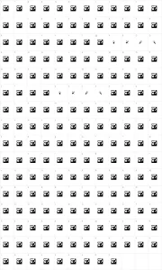 Mapa de caracteres da fonte Rat Paws