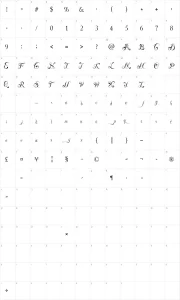 Mapa de caracteres da fonte Ready Black