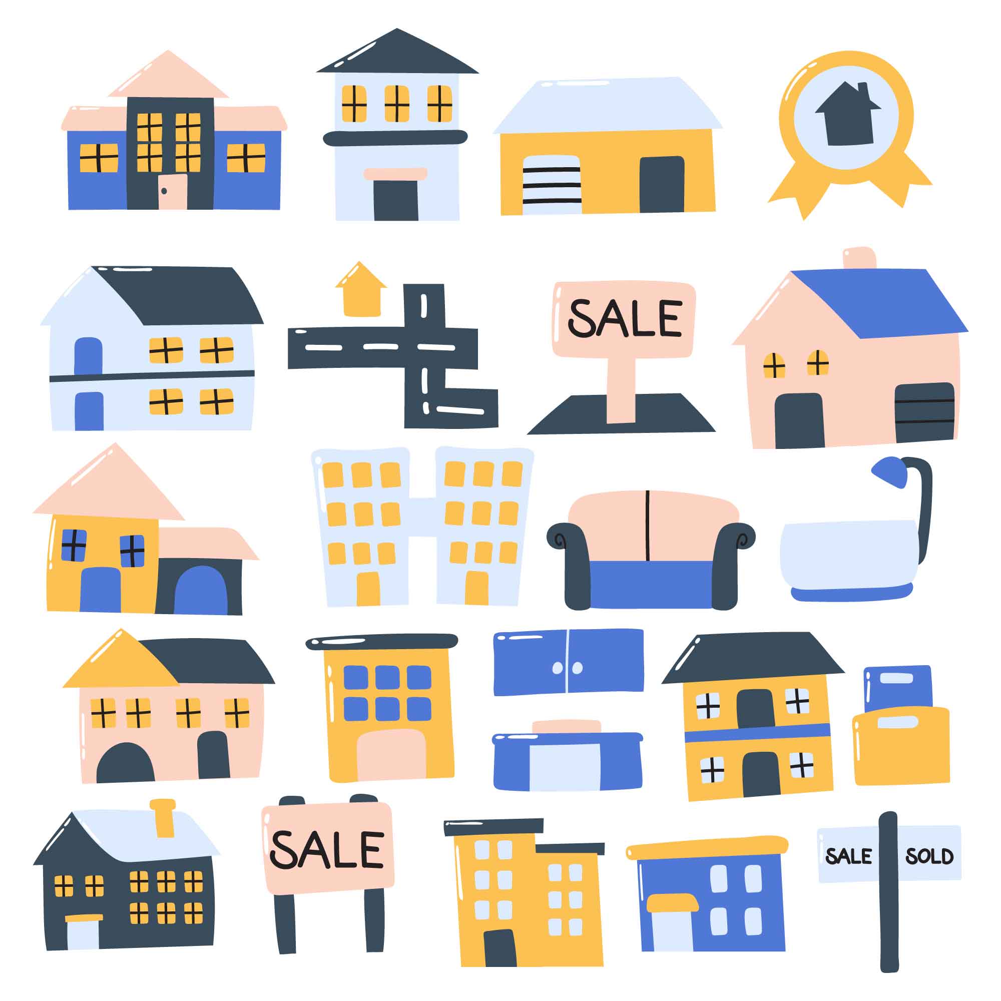 Real Estate Hand Drawn Illustrations