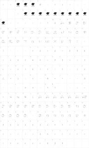Mapa de caracteres da fonte Recorda Script