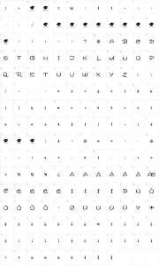 Mapa de caracteres da fonte Remachine Script