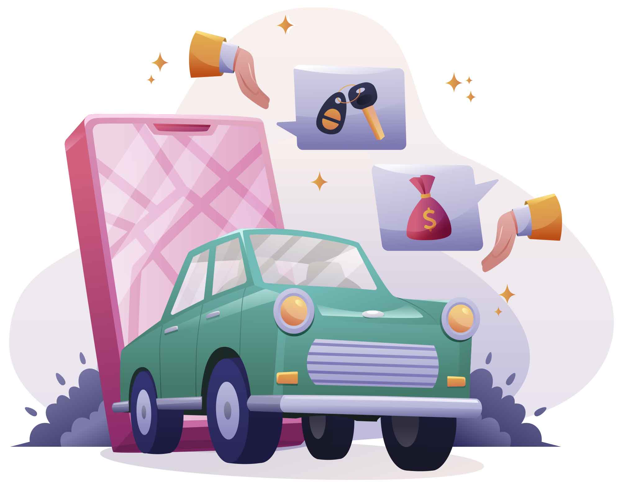 Rent a Car Illustration (AI)