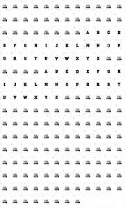 Mapa de caracteres da fonte Retrohand