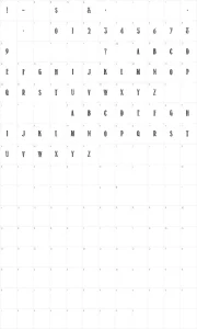 Mapa de caracteres da fonte Return To Sender