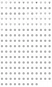 Mapa de caracteres da fonte RMFlwrHt
