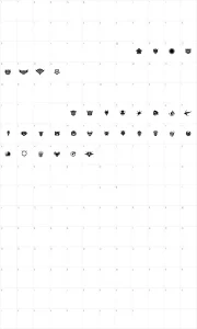 Mapa de caracteres da fonte Robofan Symbol