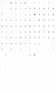 Mapa de caracteres da fonte Robot!Head