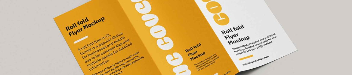 Roll Fold DL Flyer Mockup