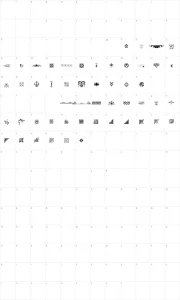 Mapa de caracteres da fonte Rough Vignettes