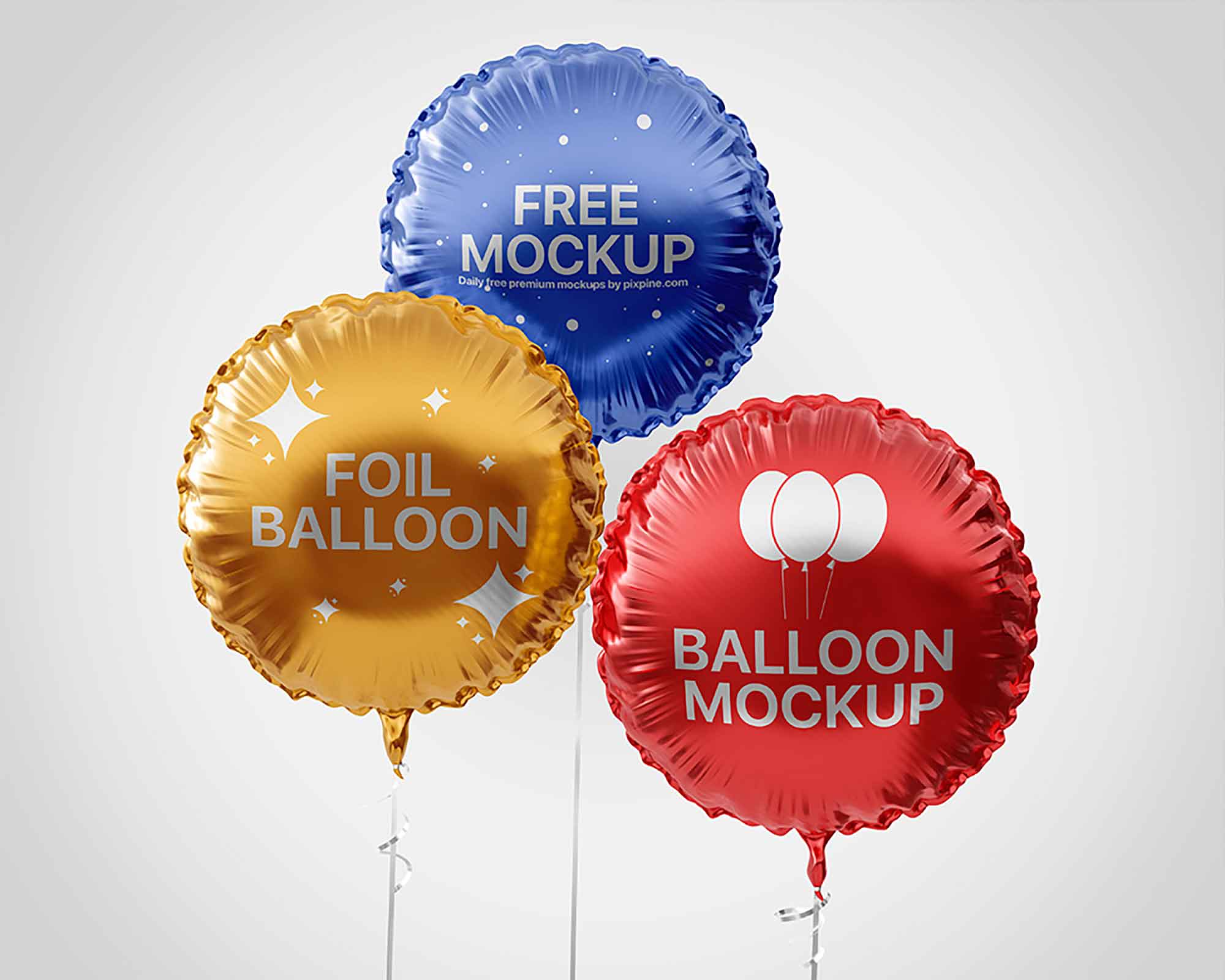 Round Foil Balloons Mockup