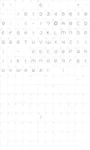 Mapa de caracteres da fonte Rounded