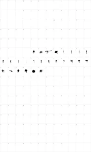 Mapa de caracteres da fonte RVD_splats_n_drips
