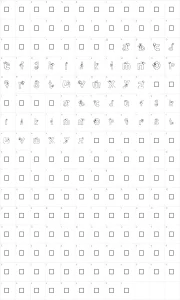 Mapa de caracteres da fonte Ryp childC