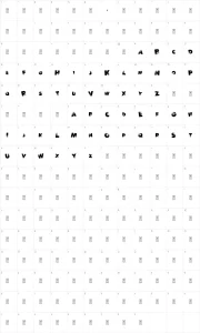 Mapa de caracteres da fonte Rythm N Blacks