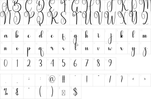Mapa de caracteres da fonte Sagitarius Font | 1001 Free Fonts