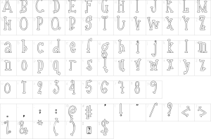 Mapa de caracteres da fonte Sallsburgg Font | 1001 Free Fonts