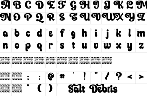 Mapa de caracteres da fonte Salt Debris Font | 1001 Free Fonts