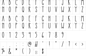 Mapa de caracteres da fonte Salt Shaker Font | 1001 Free Fonts
