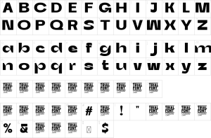 Mapa de caracteres da fonte Salvador Abstract Font | 1001 Free Fonts