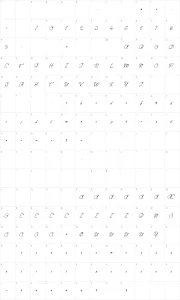 Mapa de caracteres da fonte Sanctuary Playground