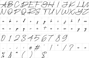 Mapa de caracteres da fonte Sangoeta Font | 1001 Free Fonts