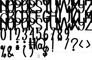 Mapa de caracteres da fonte Santa Coffee Font | 1001 Free Fonts