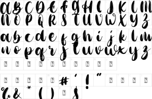 Mapa de caracteres da fonte Santa Train Font | 1001 Free Fonts