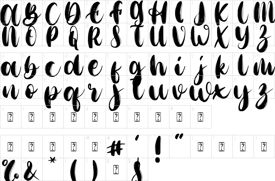 Mapa de caracteres da fonte Santa Train Font | 1001 Free Fonts