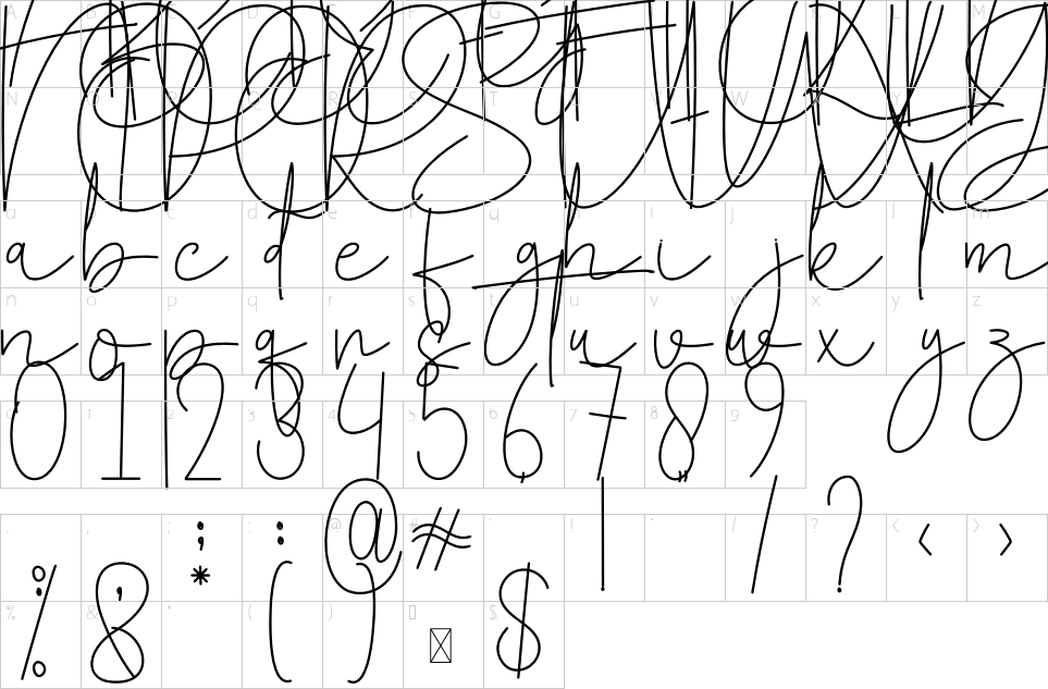 Mapa de caracteres da fonte Santaclause Font | 1001 Free Fonts