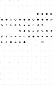 Mapa de caracteres da fonte Saru's Flower Ding