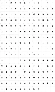 Mapa de caracteres da fonte SC Gum Kids