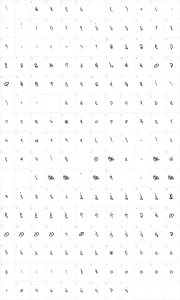 Mapa de caracteres da fonte Schoolin
