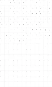 Mapa de caracteres da fonte Scratch Kit