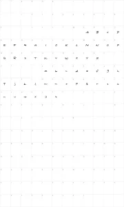 Mapa de caracteres da fonte Scribbled Monkey