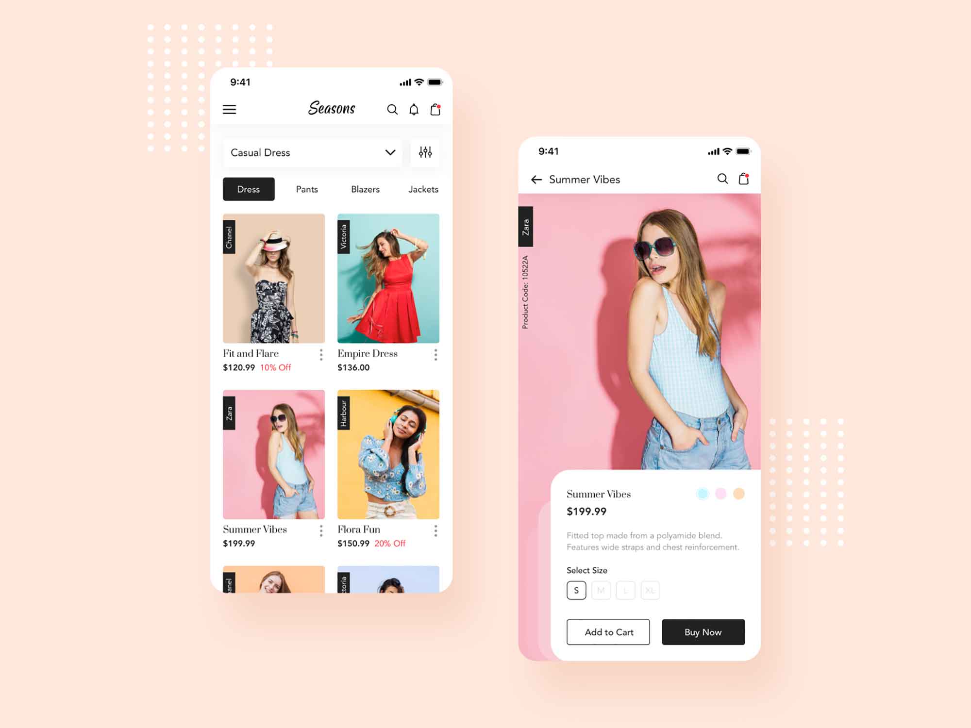 Seasons Free Fashion App Template (Sketch)