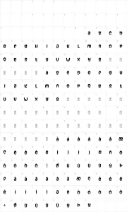 Mapa de caracteres da fonte Secret Midnight