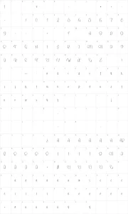 Mapa de caracteres da fonte Secret of the Octopus