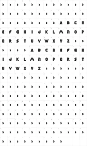 Mapa de caracteres da fonte Sega Logo Font