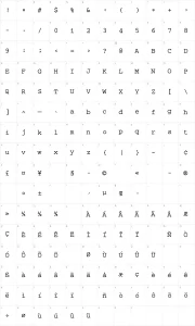 Mapa de caracteres da fonte Selectric