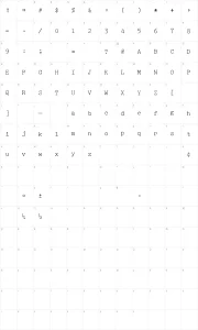 Mapa de caracteres da fonte Selectric Pica