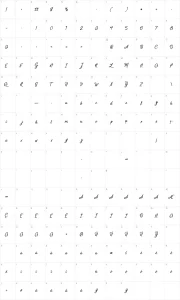 Mapa de caracteres da fonte Sensations and Qualities