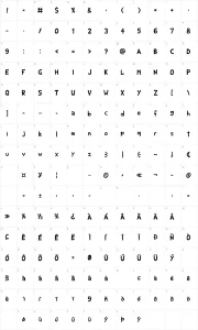 Mapa de caracteres da fonte Shark Random Funnyness 2