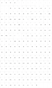Mapa de caracteres da fonte Ships