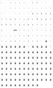 Mapa de caracteres da fonte Shoestore