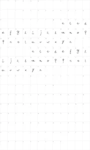 Mapa de caracteres da fonte Sign Handwriting