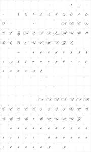 Mapa de caracteres da fonte Signature of the Ancient