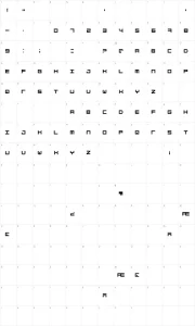 Mapa de caracteres da fonte Simply Mono
