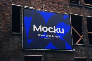Single Construction Site Billboard Mockup