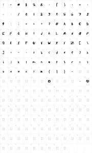 Mapa de caracteres da fonte Sketchathon